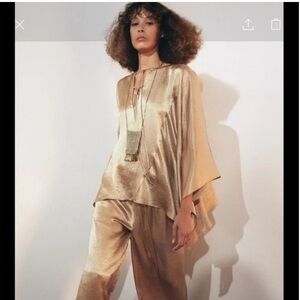 NWT Zara Satin Effect Cape Shirt NWT